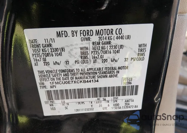 1FMCU0E7XCKB44134: 44204061