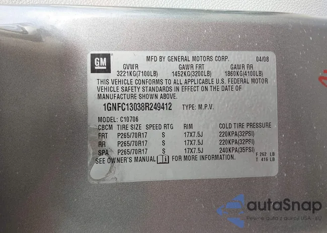 1GNFC13038R249412: 44204098