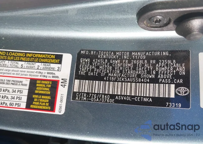 4T1BF3EK5AU558404: 44204206