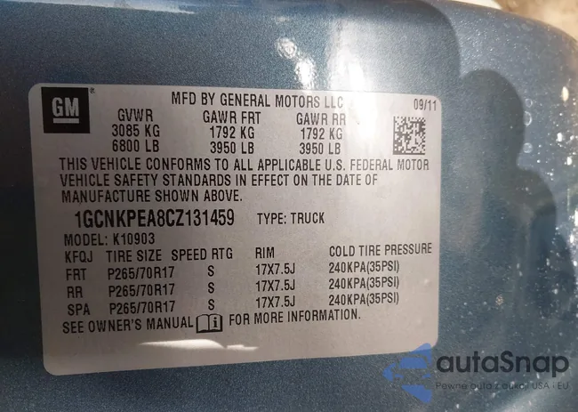 1GCNKPEA8CZ131459: 44204208