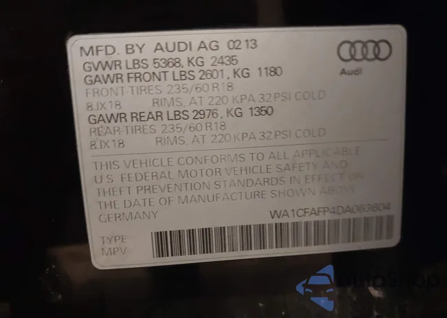 WA1CFAFP4DA063604: 44204245