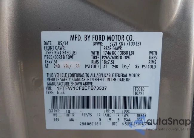 1FTFW1CF2EFB73537: 44204283