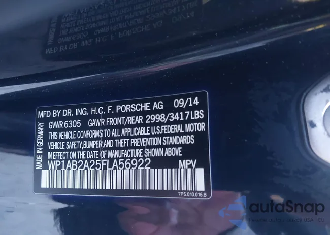 WP1AB2A25FLA56922: 44204325