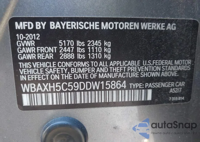 WBAXH5C59DDW15864: 44204365