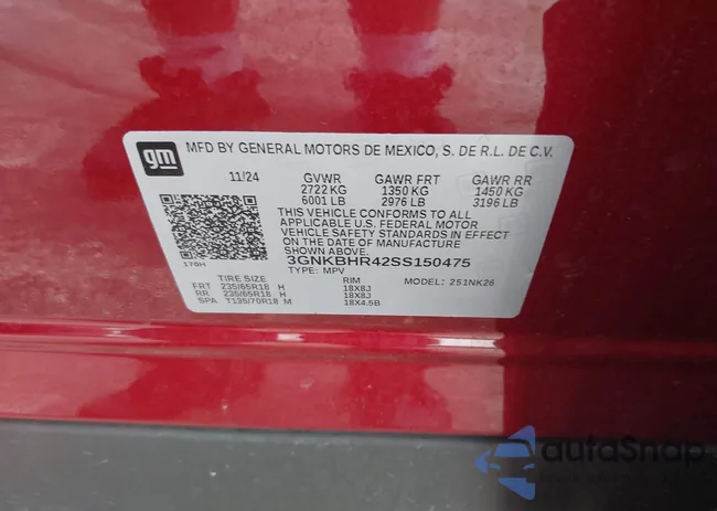 3GNKBHR42SS150475: 44204385