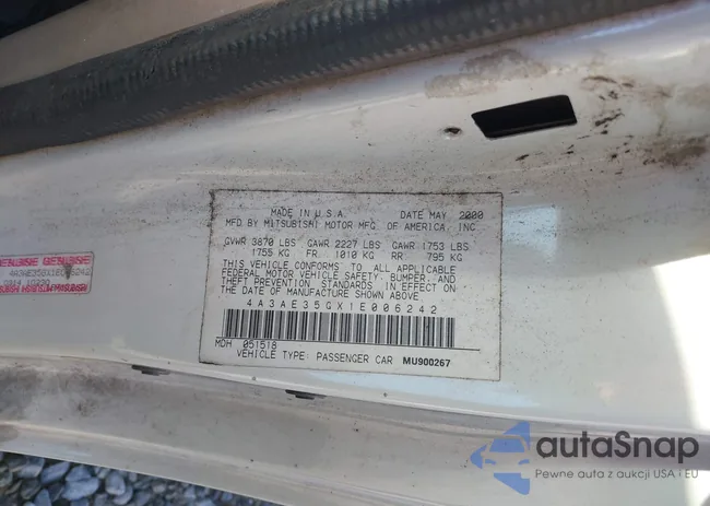 4A3AE35GX1E006242: 44204396