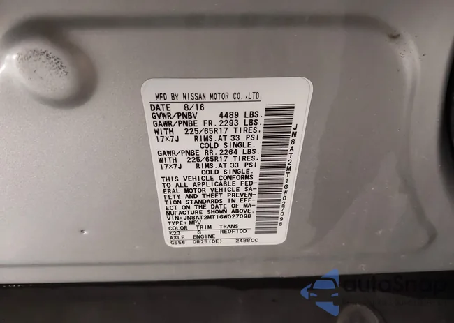 JN8AT2MT1GW027098: 44205420