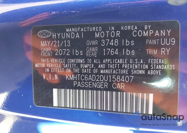 KMHTC6AD2DU158407: 44205440