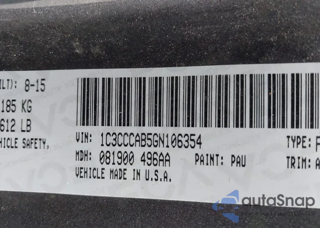 1C3CCCAB5GN106354: 44205555