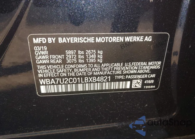 WBA7U2C01LBX84821: 44205573