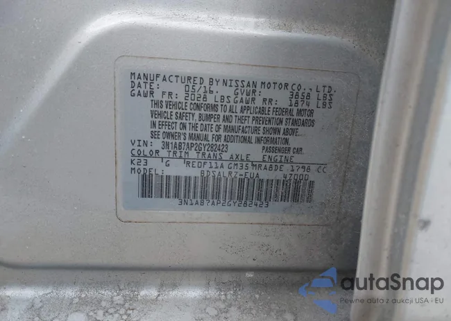 3N1AB7AP2GY282423: 44205707