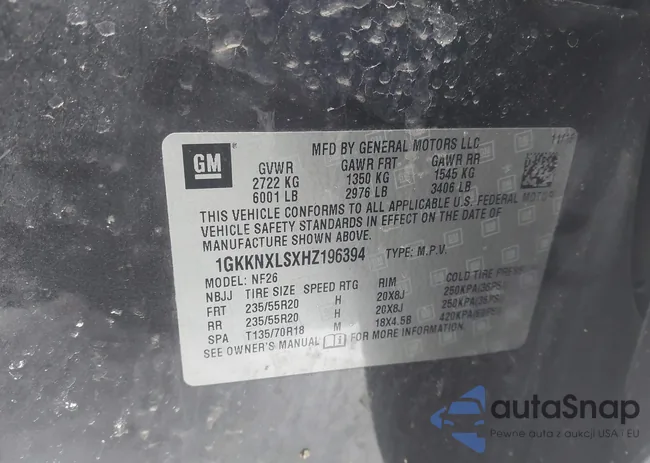 1GKKNXLSXHZ196394: 44205742