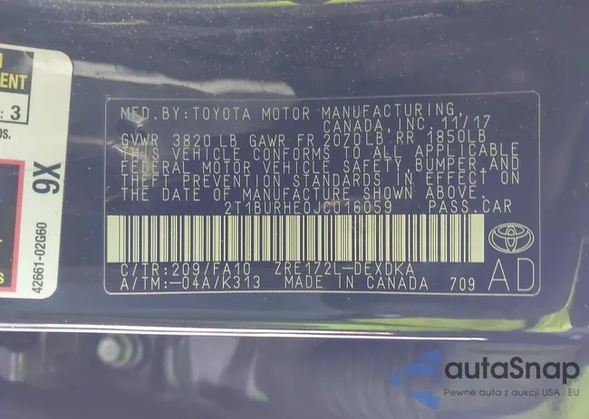 2T1BURHE0JC016059: 44205809