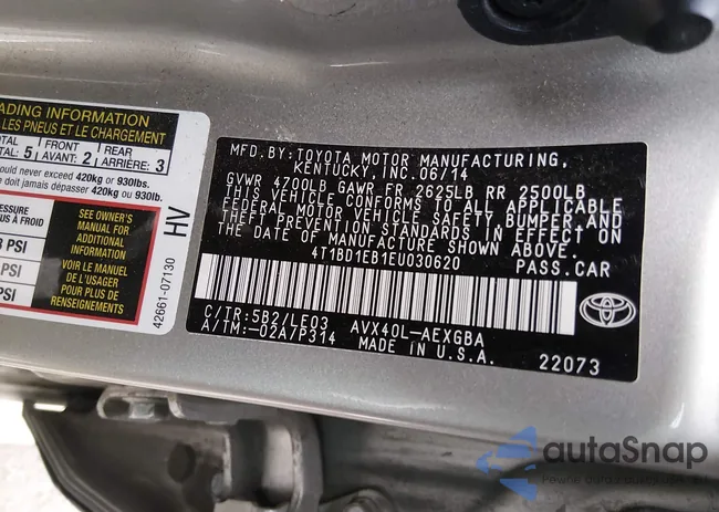 4T1BD1EB1EU030620: 44205834