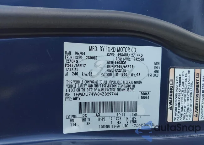 1FMDU74W84ZB29744: 44205872