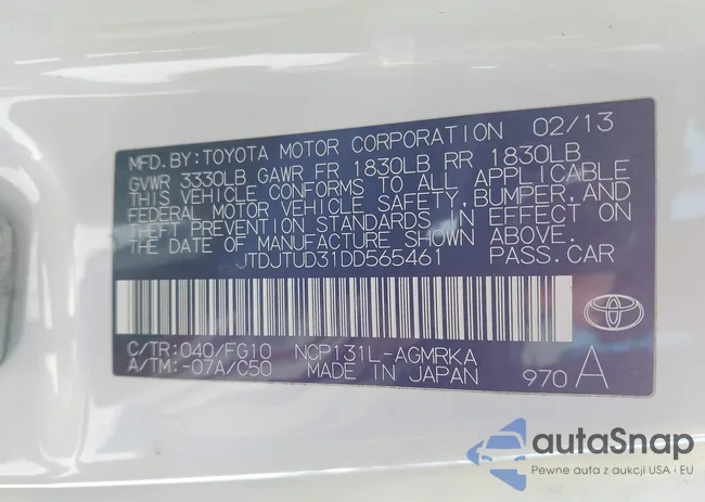 JTDJTUD31DD565461: 44205886