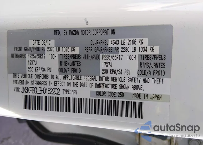 JM3KFBCL3H0162202: 44205894