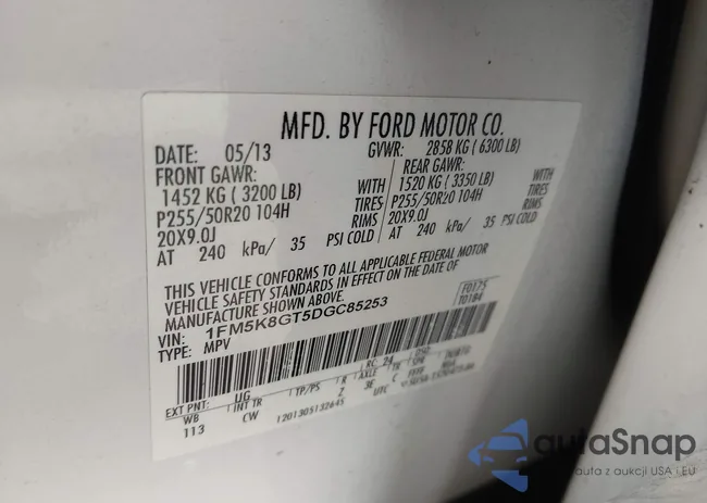 1FM5K8GT5DGC85253: 44205956