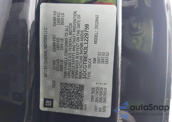 1GCGTBEN3L1229759: 44205963