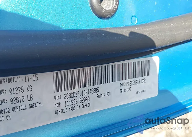 2C3CDZFJ1GH148285: 44205010