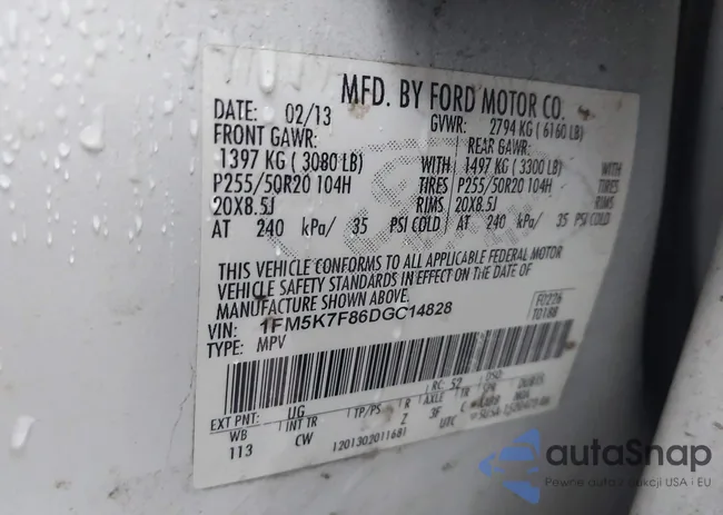 1FM5K7F86DGC14828: 44205031