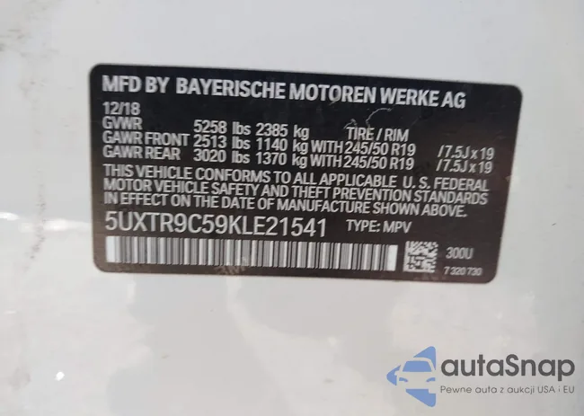 5UXTR9C59KLE21541: 44205057