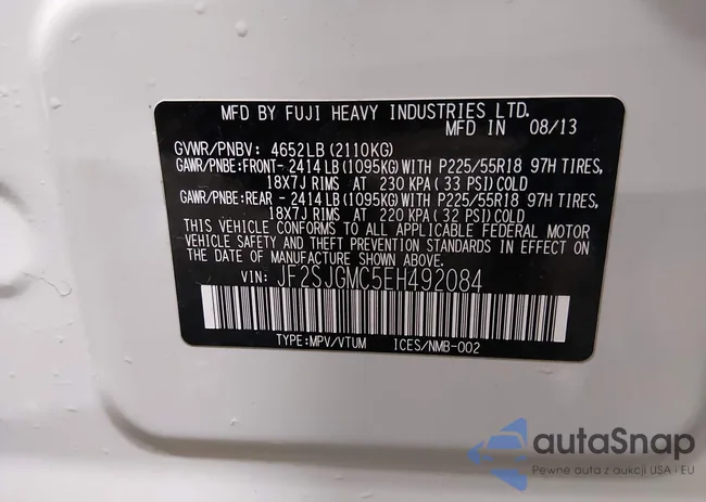 JF2SJGMC5EH492084: 44205089