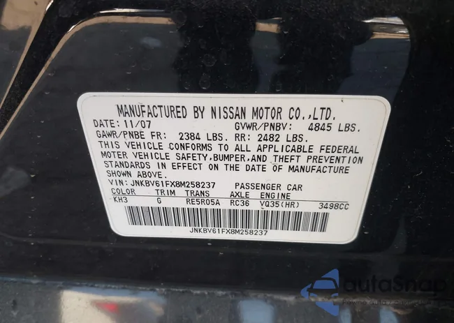 JNKBV61FX8M258237: 44205187