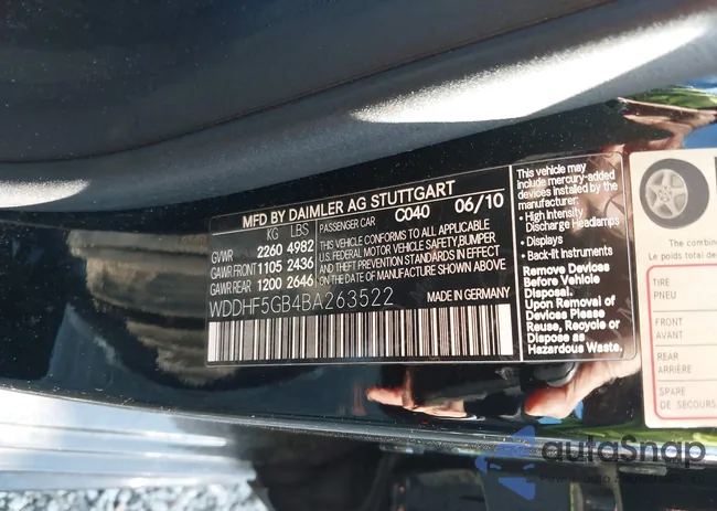 WDDHF5GB4BA263522: 44205245