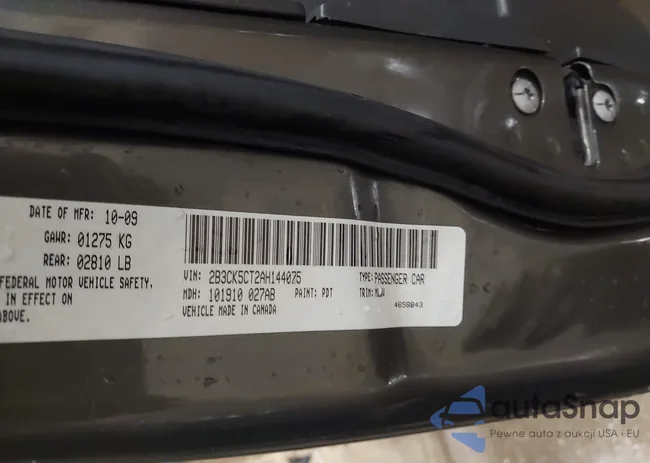 2B3CK5CT2AH144075: 44205255