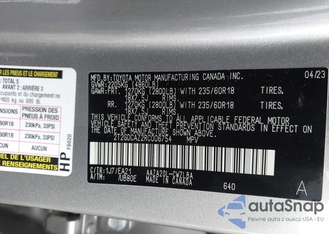 2T2GDCAZ2RC006754: 44205295