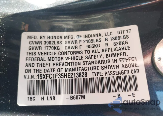 19XFC1F35HE213828: 44205309