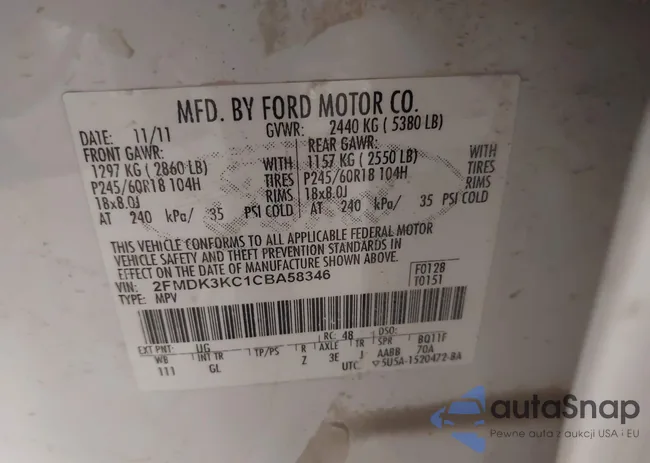 2FMDK3KC1CBA58346: 44206433