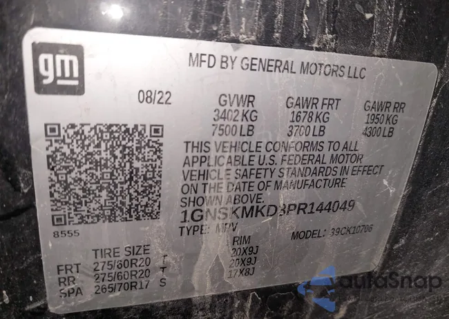 1GNSKMKD3PR144049: 44206472