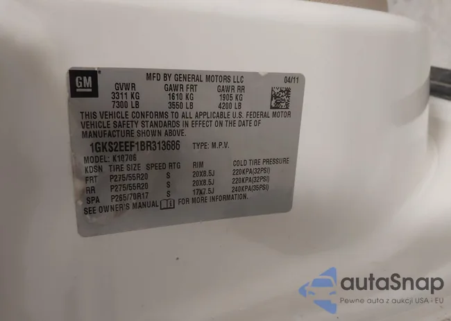 1GKS2EEF1BR313686: 44206483