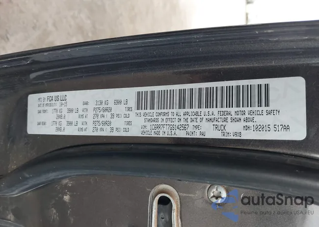 1C6RR7FT7GS142567: 44206487