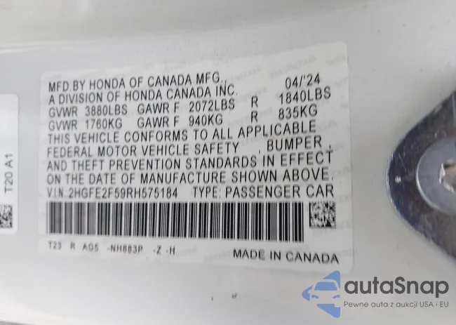 2HGFE2F59RH575184: 44206498