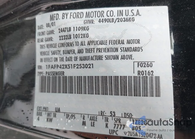 1FAFP42X51F253021: 44206518