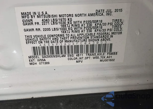 4A4AP3AU4FE043053: 44206627