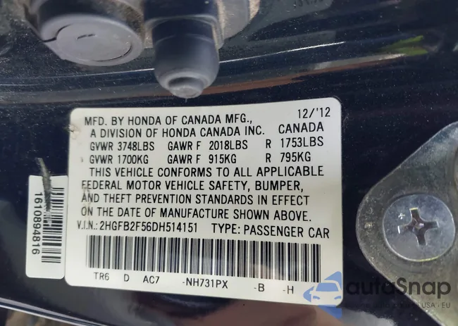 2HGFB2F56DH514151: 44206698