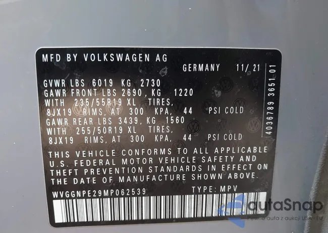 WVGGNPE29MP062539: 44206714