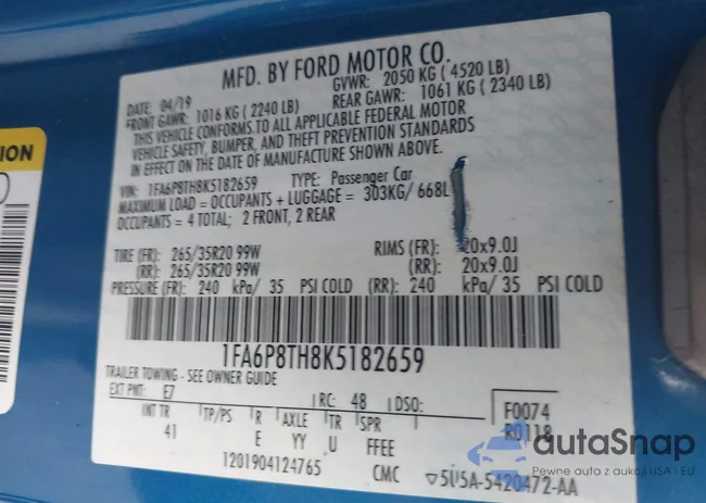 1FA6P8TH8K5182659: 44206808