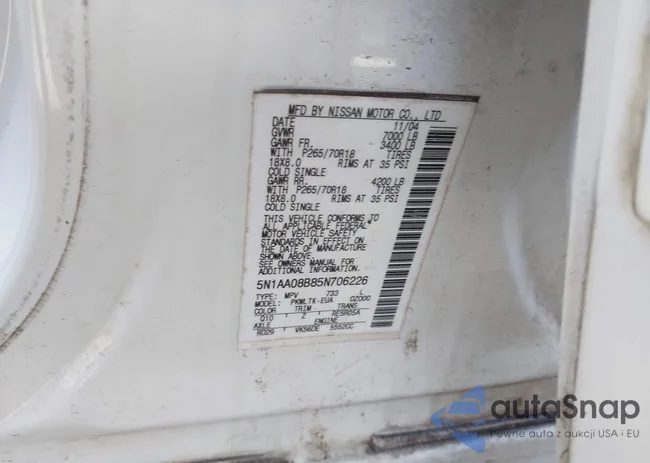 5N1AA08B85N706226: 44206809