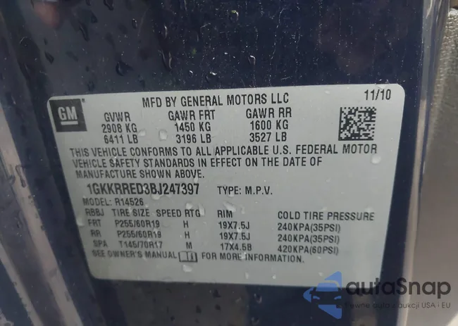 1GKKRRED3BJ247397: 44206863