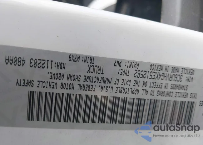 3C6URVHG4KE512562: 44206025