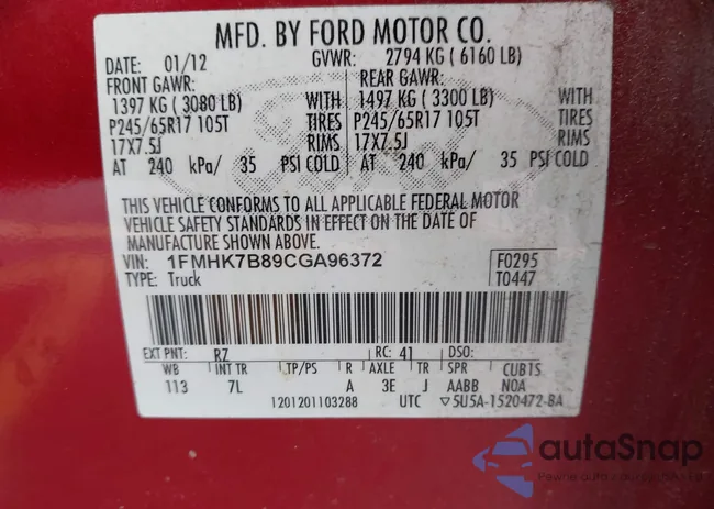 1FMHK7B89CGA96372: 44206135