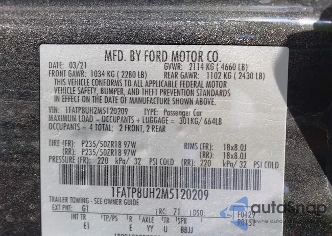 1FATP8UH2M5120209: 44206182