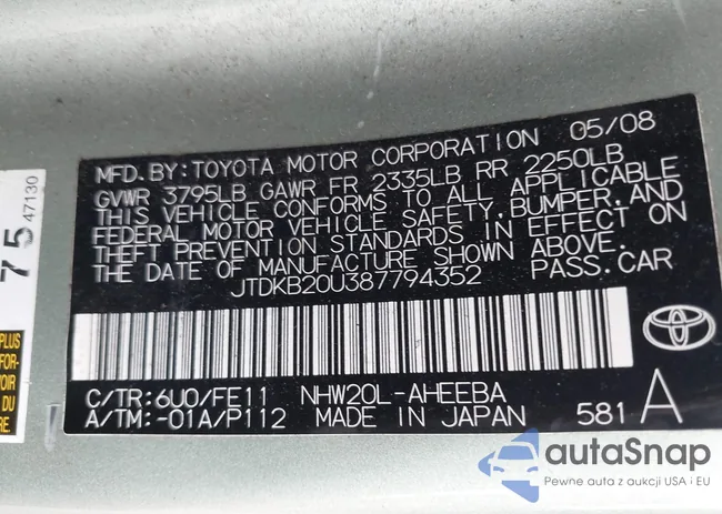 JTDKB20U387794352: 44206222