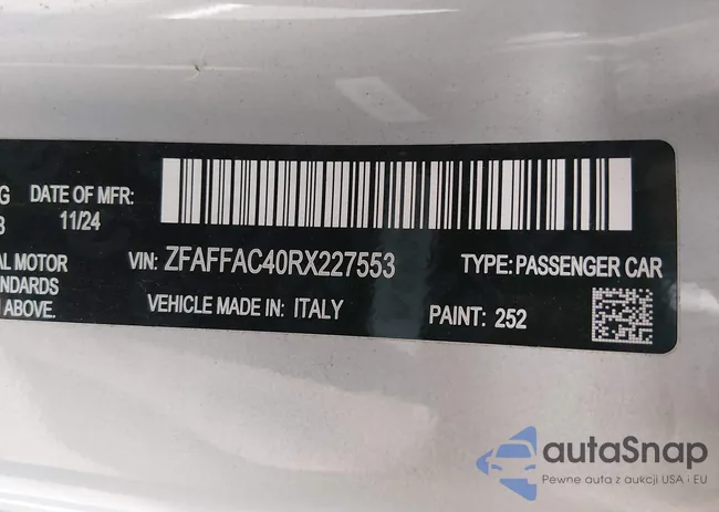 ZFAFFAC40RX227553: 44206278