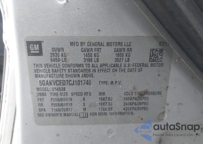 5GAKVCED7CJ101740: 44206281